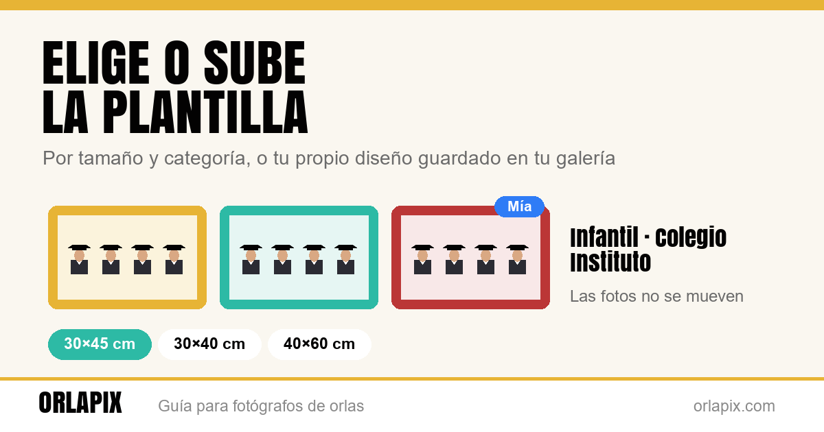 Elegir o subir la plantilla de tu orla